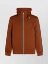 K-way Relaxed Fit Hooded Jacket With Ribbed Cuffs And Hem In Brown
