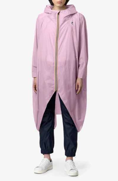 K-way Rennes Waterproof Packable Rain Poncho In Pink Lavender