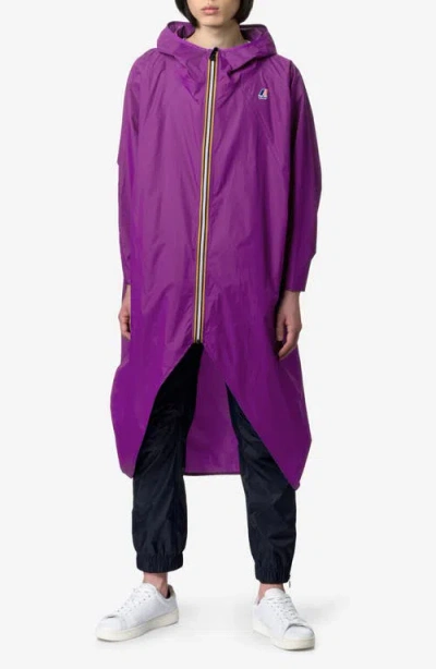 K-way Rennes Waterproof Packable Rain Poncho In Violet