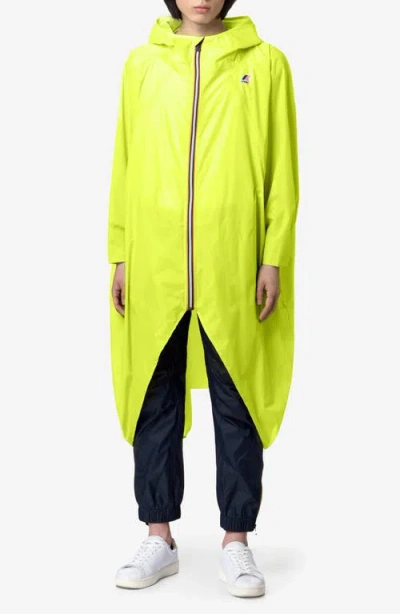 K-way Rennes Waterproof Packable Rain Poncho In Yellow Soleil