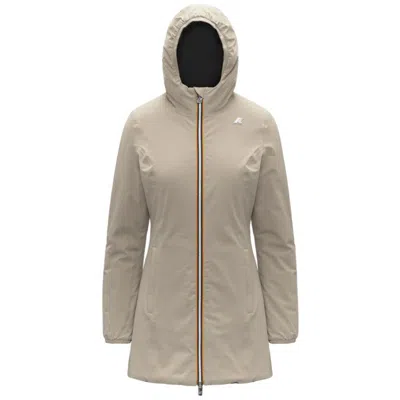 K-way Reversible Beige And Black Waterproof Jacket In Neutral