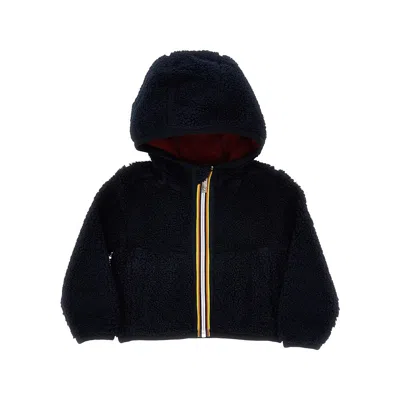 K-way Reversible Downjacket In Sherpa Fabric Kids In Blue