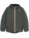K-way Duck Down Padded Jack St Thermo Reversibile Jacket In Green