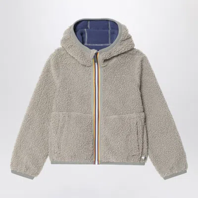 K-WAY REVERSIBLE JACK FLEECE SWEATSHIRT IN GREEN/COBALT BLUE