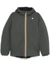 K-way Duck Down Padded Jack St Thermo Reversibile Jacket In Green
