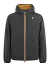 K-way You Can Also Modify Iu Down Jacket In Verde Militare/giallo