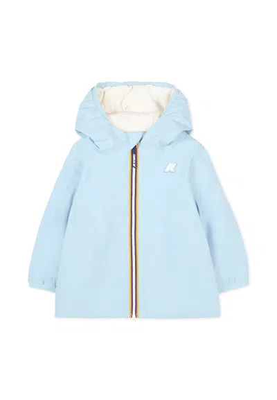 K-way Kids' Reversible Light Blue Down Jacket For Baby Boy With Logo