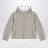 K-way Reversible Lily Warm Jacket In Green/gardenia White In Gray