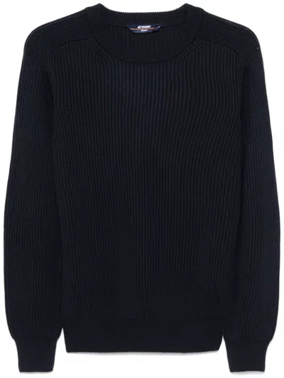 K-way Ribbed-knit Sweater In Blue