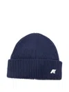K-way Ribbed Logo-patch Beanie In Blue