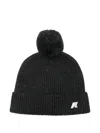 K-way Ribbed Pom-pom Beanie In Black