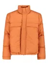 K-way Vibrant Orange Minimalist Jacket With High Collar In Orange