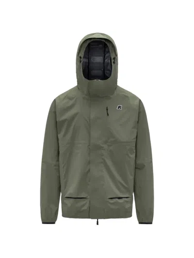 K-way Rochie Hooded Coat In Green