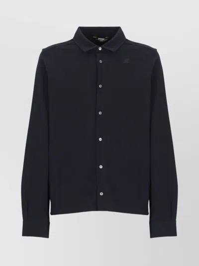 K-way Rolled Cuffs Long Sleeve Shirt In Blue