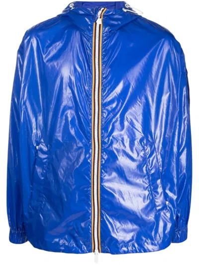 K-way Claudel Light Glass Ripstop Jacket In Blue