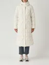 K-way Quilted Thermo Microfiber Coat With Adjustable Hood In Neutral