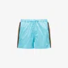 K-way Stripe-detail Swim Shorts In Blue
