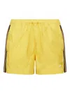 K-way Salt Stripe-detail Swim Shorts In Yellow