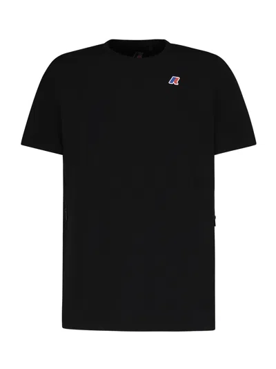 K-way The True Edouard Cotton Crew-neck T-shirt In Black
