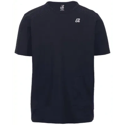 K-way Seril Travel Zip-pocket T-shirt In Blue