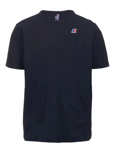 K-way Seril Travel Zip-pocket T-shirt In Blue