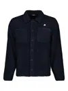 K-way Sherpa Button-fastening Shirt Jacket In Blue