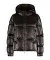 K-way Short Down Jacket In Brown