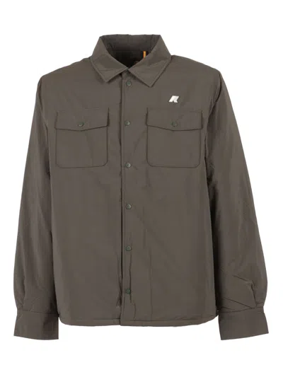 K-way Umbert Plain Warm Short Jacket In Green
