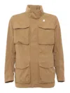 K-way High-neck Four-pocket Jacket In Brown