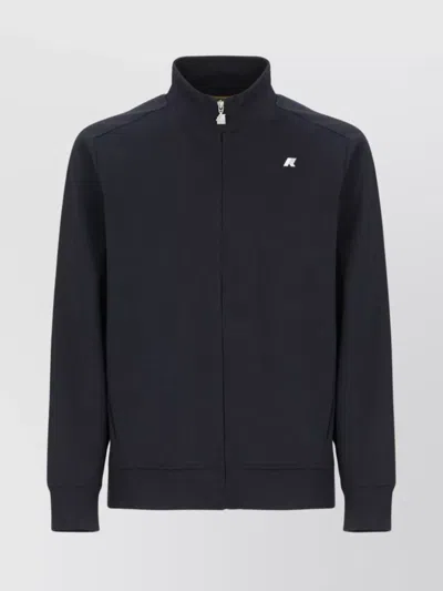 K-way Short High Neck Ribbed Cuffs Jacket In Black