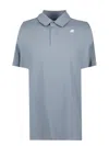 K-way Short-sleeve Cotton Polo Shirt In Blue