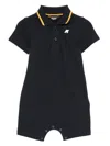 K-way Short-sleeve Polo Romper In Black