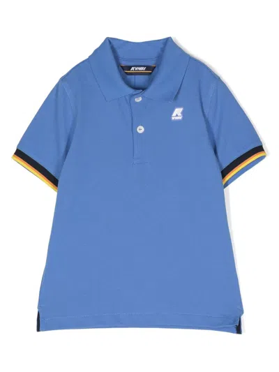 K-way Kids' Short-sleeve Polo Shirt In Blue