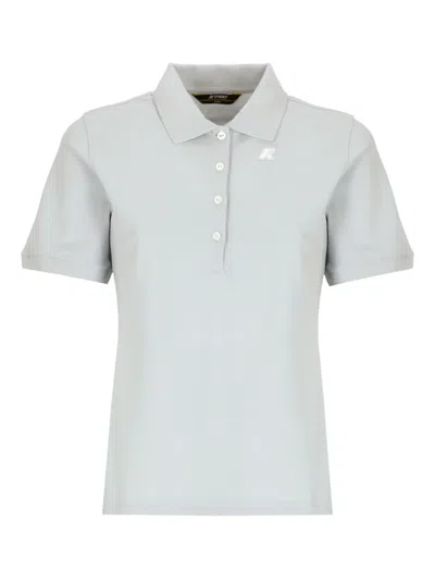 K-way Short-sleeve Polo Shirt In Gray