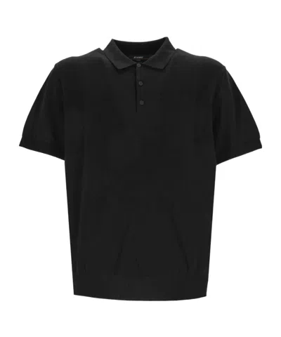 K-way Short-sleeved Polo Shirt In Black