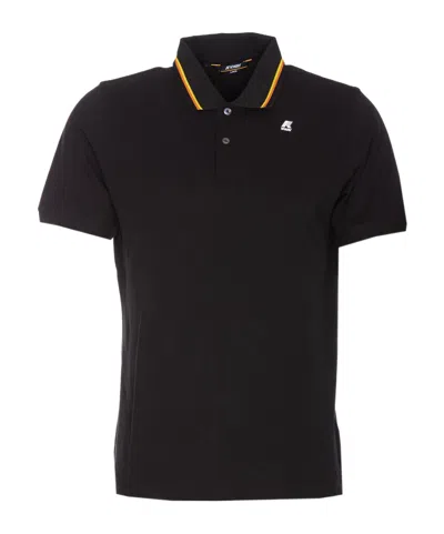 K-way Short-sleeved Polo Shirt In Black