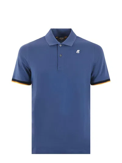 K-way Short-sleeved Polo Shirt In Blue Fiord