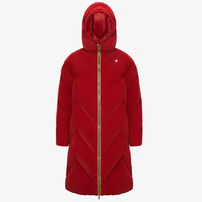 K-way Sidoinel Heavy Quilted Velvet Touch In Red