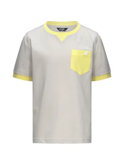 K-way Kids' Sigur Chest-pocket T-shirt In Gray