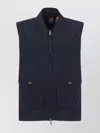 K-way Textured Finish Blue Jacket With Adjustable Hem In Blue