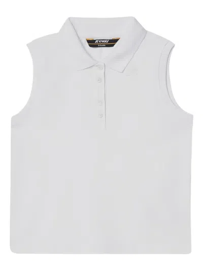 K-way Kids' Sleeveless Polo Shirt In White