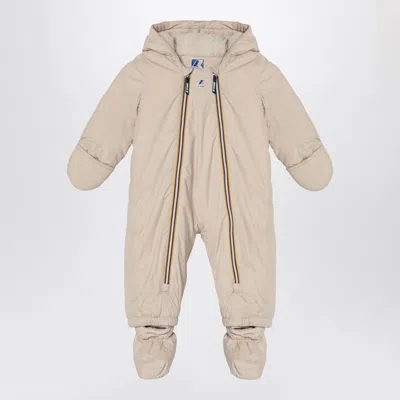 K-way Snotty Écru Nylon Overalls In Beige