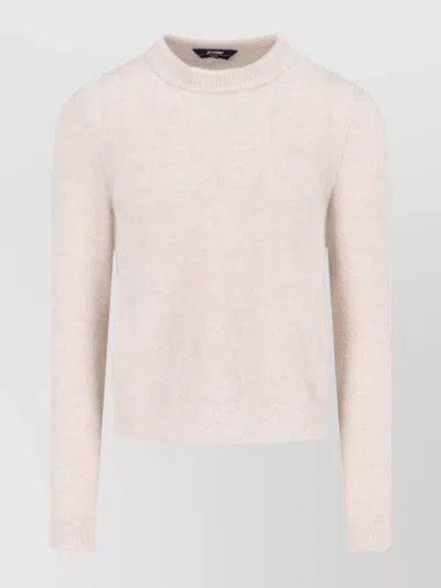 K-WAY SOFT TEXTURE CREWNECK SWEATER WITH RIBBED CUFFS