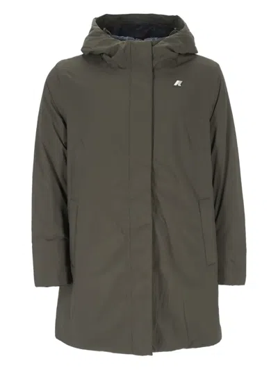 K-way Sophie Hooded Raincoat In Green