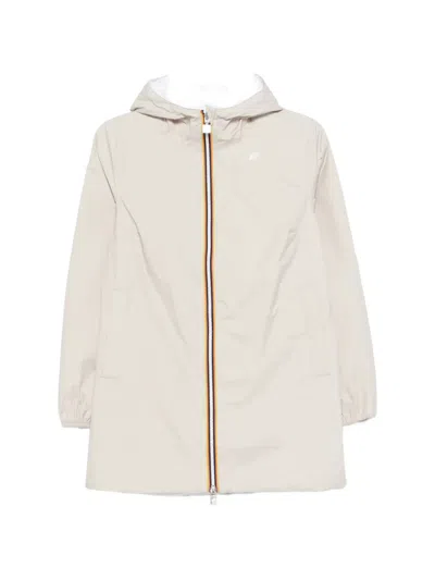K-way Sophie Hooded Zip-fastening Jacket In Neutral
