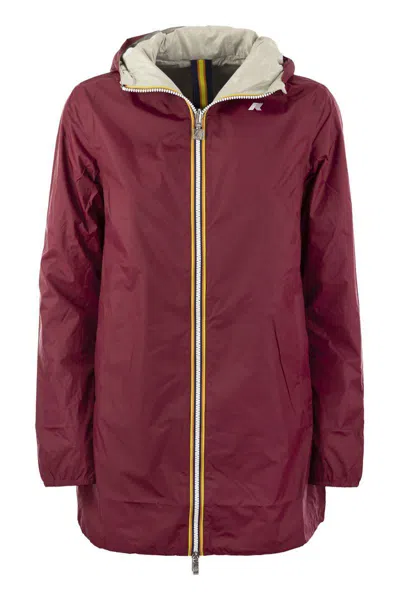 K-way Sophie Plus - Reversible Hooded Jacket In Bordeaux/ice