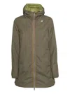 K-way Sophie Plus.2 Reversible Hooded Raincoat In Green