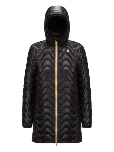 K-way Sophie Quilted Hooded Puffer Jacket In Black