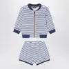 K-way Sponge Outfit White/cobalt Blue Striped In White