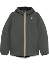 K-way Duck Down Padded Jack St Thermo Reversibile Jacket In Green